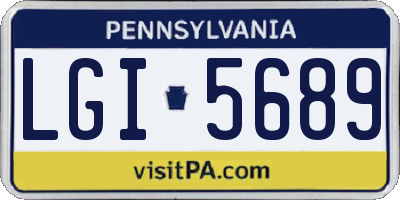 PA license plate LGI5689