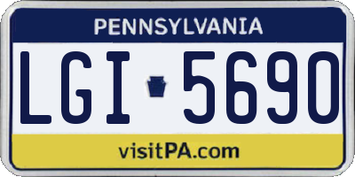PA license plate LGI5690