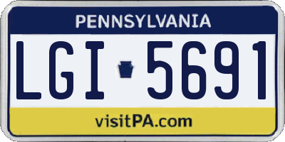 PA license plate LGI5691