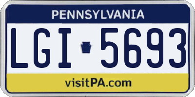 PA license plate LGI5693