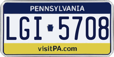 PA license plate LGI5708