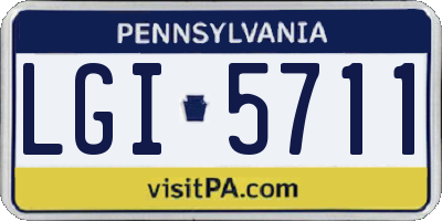 PA license plate LGI5711