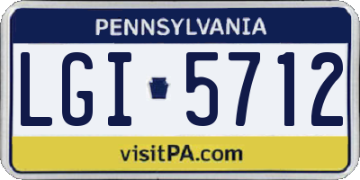 PA license plate LGI5712