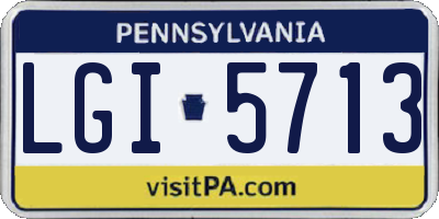 PA license plate LGI5713