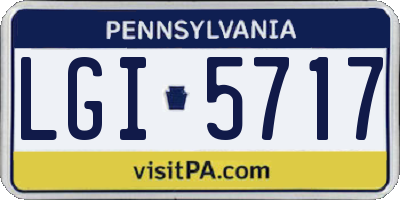 PA license plate LGI5717