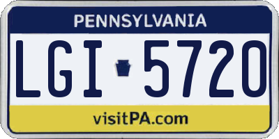 PA license plate LGI5720