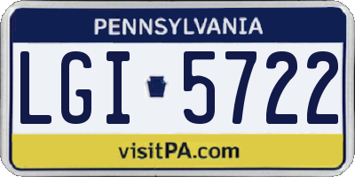 PA license plate LGI5722