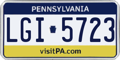 PA license plate LGI5723