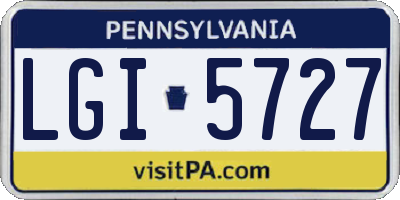 PA license plate LGI5727
