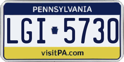 PA license plate LGI5730