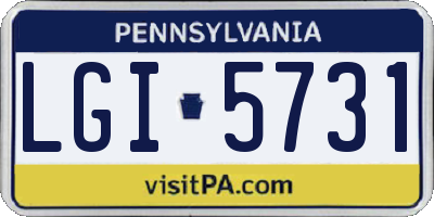 PA license plate LGI5731