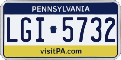 PA license plate LGI5732