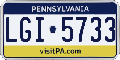 PA license plate LGI5733