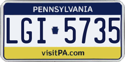 PA license plate LGI5735
