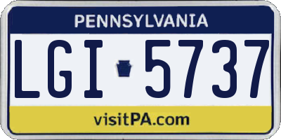 PA license plate LGI5737