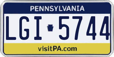 PA license plate LGI5744