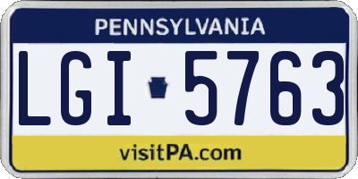 PA license plate LGI5763