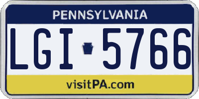 PA license plate LGI5766