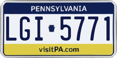 PA license plate LGI5771