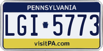 PA license plate LGI5773