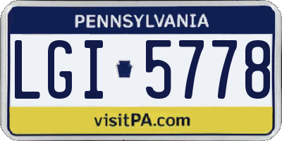 PA license plate LGI5778