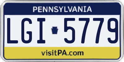 PA license plate LGI5779