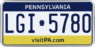 PA license plate LGI5780