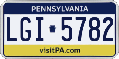 PA license plate LGI5782