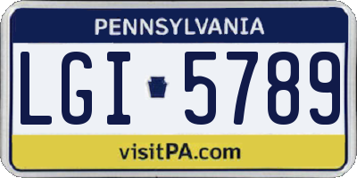 PA license plate LGI5789