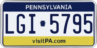 PA license plate LGI5795
