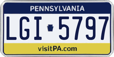 PA license plate LGI5797