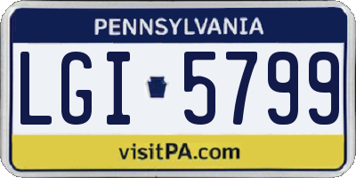 PA license plate LGI5799