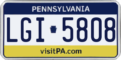 PA license plate LGI5808