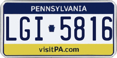 PA license plate LGI5816
