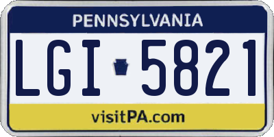 PA license plate LGI5821