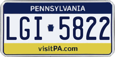 PA license plate LGI5822