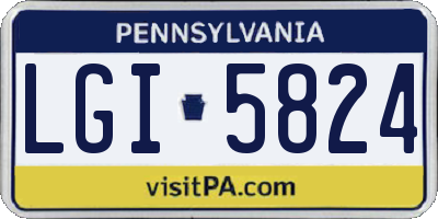 PA license plate LGI5824