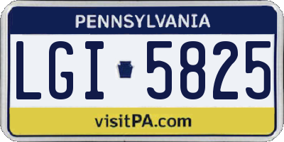 PA license plate LGI5825