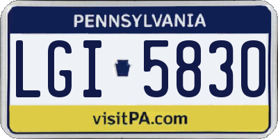 PA license plate LGI5830