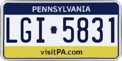 PA license plate LGI5831