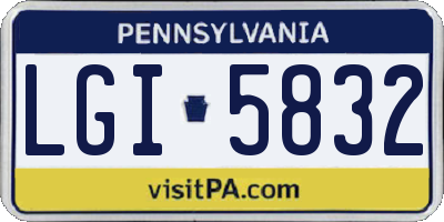 PA license plate LGI5832
