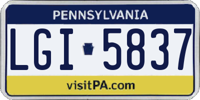 PA license plate LGI5837