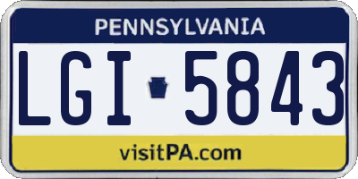 PA license plate LGI5843