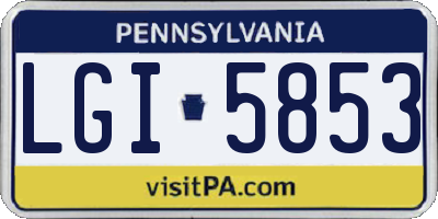 PA license plate LGI5853