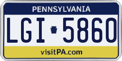 PA license plate LGI5860