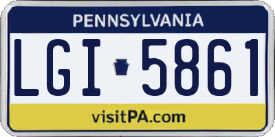 PA license plate LGI5861