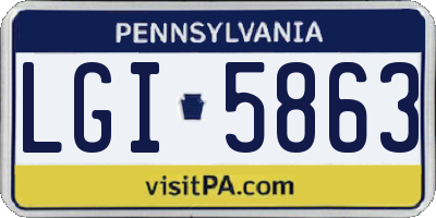 PA license plate LGI5863