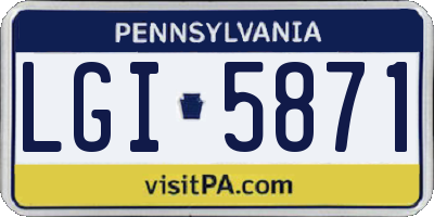 PA license plate LGI5871