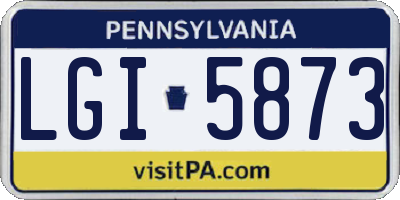 PA license plate LGI5873