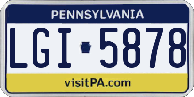 PA license plate LGI5878